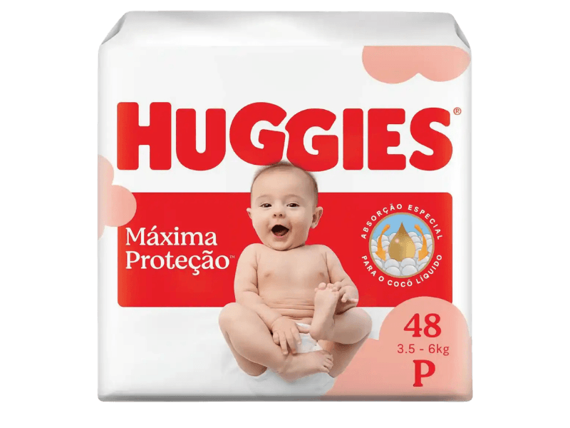 Pacote de fralda Huggies Máxima Proteção tamanho P